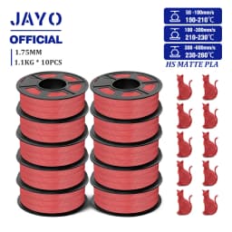 JAYO High Speed Matte PLA 3D Filament 1.75MM PLA Classic 3D Printer Filament 10Rolls Neatly Wound High Toughness Matte Filament