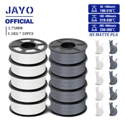 JAYO High Speed Matte PLA 3D Filament 1.75MM PLA Classic 3D Printer Filament 10Rolls Neatly Wound High Toughness Matte Filament
