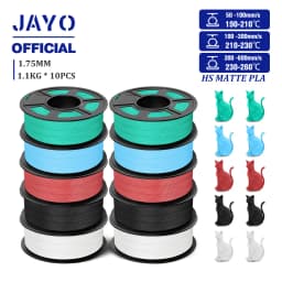 JAYO High Speed Matte PLA 3D Filament 1.75MM PLA Classic 3D Printer Filament 10Rolls Neatly Wound High Toughness Matte Filament