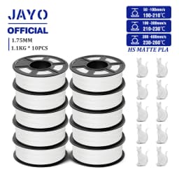 JAYO High Speed Matte PLA 3D Filament 1.75MM PLA Classic 3D Printer Filament 10Rolls Neatly Wound High Toughness Matte Filament