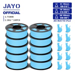 JAYO High Speed Matte PLA 3D Filament 1.75MM PLA Classic 3D Printer Filament 10Rolls Neatly Wound High Toughness Matte Filament