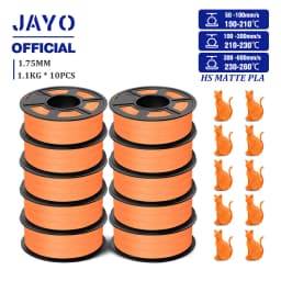 JAYO High Speed Matte PLA 3D Filament 1.75MM PLA Classic 3D Printer Filament 10Rolls Neatly Wound High Toughness Matte Filament