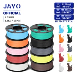 JAYO High Speed Matte PLA 3D Filament 1.75MM PLA Classic 3D Printer Filament 10Rolls Neatly Wound High Toughness Matte Filament