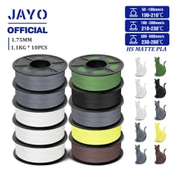 JAYO High Speed Matte PLA 3D Filament 1.75MM PLA Classic 3D Printer Filament 10Rolls Neatly Wound High Toughness Matte Filament