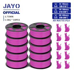 JAYO High Speed Matte PLA 3D Filament 1.75MM PLA Classic 3D Printer Filament 10Rolls Neatly Wound High Toughness Matte Filament