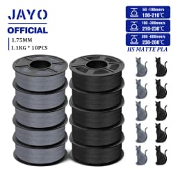 JAYO High Speed Matte PLA 3D Filament 1.75MM PLA Classic 3D Printer Filament 10Rolls Neatly Wound High Toughness Matte Filament