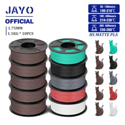 JAYO High Speed Matte PLA 3D Filament 1.75MM PLA Classic 3D Printer Filament 10Rolls Neatly Wound High Toughness Matte Filament