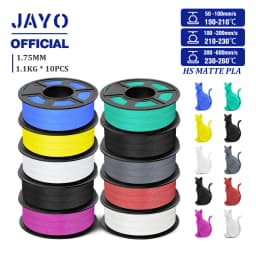 JAYO High Speed Matte PLA 3D Filament 1.75MM PLA Classic 3D Printer Filament 10Rolls Neatly Wound High Toughness Matte Filament