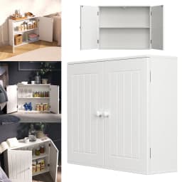 Kitchen Storage Cabinet 3 Hole Height Design and 2 Placement Methods Bathroom Wall Cabinet Modern Widened Design Large Capacity