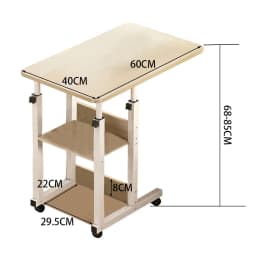 【Breeins】Height Adjustable Mobile Table Overbed Desk with Wheels