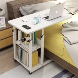 【Breeins】Height Adjustable Mobile Table Overbed Desk with Wheels
