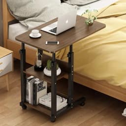 【Breeins】Height Adjustable Mobile Table Overbed Desk with Wheels