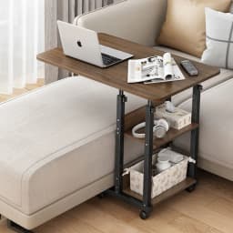 【Breeins】Height Adjustable Mobile Table Overbed Desk with Wheels