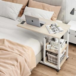 【Breeins】Height Adjustable Mobile Table Overbed Desk with Wheels