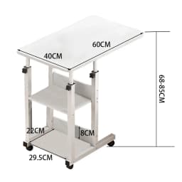 【Breeins】Height Adjustable Mobile Table Overbed Desk with Wheels