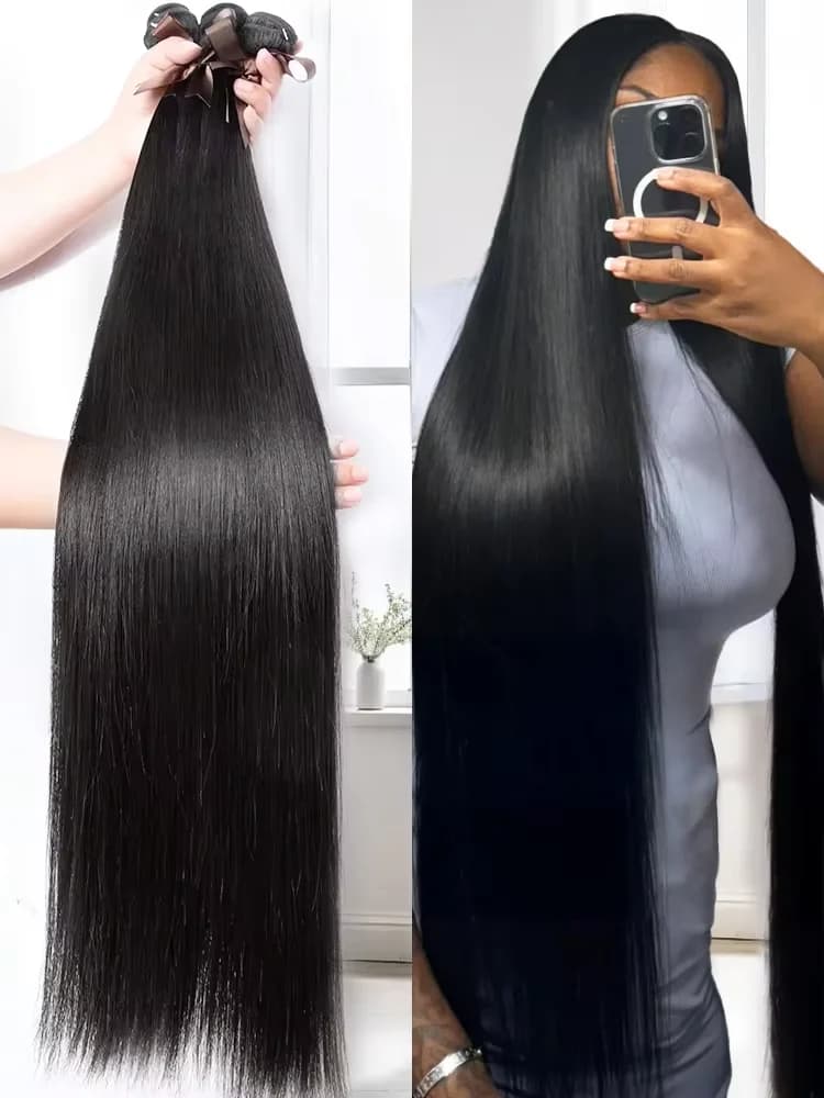 30 40 Inch Bone Straight Bundles Deal Brazilian Virgin Human Hair 3 4 Bundles Raw Hair Extensions Natural Color Remy
