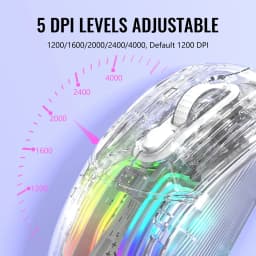 ATTACK SHARK X2Pro Wireless Gaming Mouse with RGB Charging Dock,Tri-Mode Mute Mouse RGB Backlit,Transparent Shell,PixArt 3212