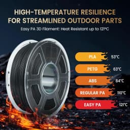 SUNLU 1KG Easy-to-Print Nylon Filament Heat-Resistant 3D Printer Filament No-Cracking No-Warping 3D Filament