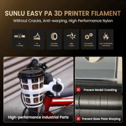 SUNLU 1KG Easy-to-Print Nylon Filament Heat-Resistant 3D Printer Filament No-Cracking No-Warping 3D Filament