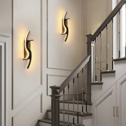 LED Wall Applique, Black Interior Wall Lamp, Warm White Light 3000K Modern Curve for Bedroom, Living Room, Corridor, 3000K