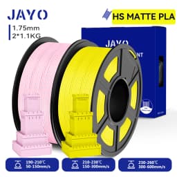 JAYO 2 Rolls 3D High Speed Matte PLA Printer Filament 1.75mm Neatly Wound PLA Filament with Matte Finish Print with 99% FDM 3D