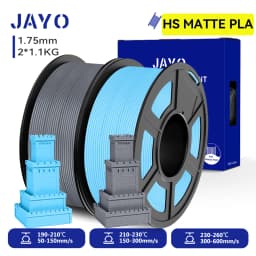 JAYO 2 Rolls 3D High Speed Matte PLA Printer Filament 1.75mm Neatly Wound PLA Filament with Matte Finish Print with 99% FDM 3D