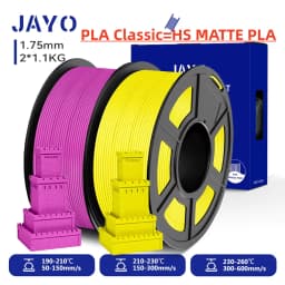 JAYO 2 Rolls 3D High Speed Matte PLA Printer Filament 1.75mm Neatly Wound PLA Filament with Matte Finish Print with 99% FDM 3D