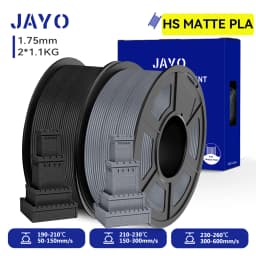JAYO 2 Rolls 3D High Speed Matte PLA Printer Filament 1.75mm Neatly Wound PLA Filament with Matte Finish Print with 99% FDM 3D