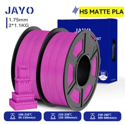 JAYO 2 Rolls 3D High Speed Matte PLA Printer Filament 1.75mm Neatly Wound PLA Filament with Matte Finish Print with 99% FDM 3D