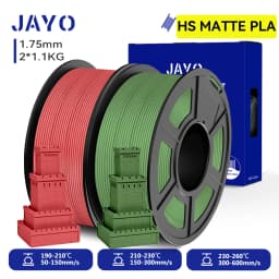 JAYO 2 Rolls 3D High Speed Matte PLA Printer Filament 1.75mm Neatly Wound PLA Filament with Matte Finish Print with 99% FDM 3D