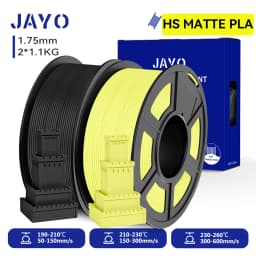 JAYO 2 Rolls 3D High Speed Matte PLA Printer Filament 1.75mm Neatly Wound PLA Filament with Matte Finish Print with 99% FDM 3D
