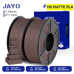 JAYO 2 Rolls 3D High Speed Matte PLA Printer Filament 1.75mm Neatly Wound PLA Filament with Matte Finish Print with 99% FDM 3D
