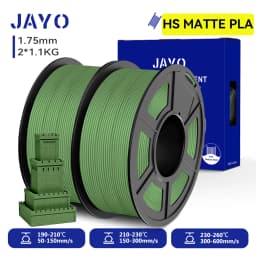 JAYO 2 Rolls 3D High Speed Matte PLA Printer Filament 1.75mm Neatly Wound PLA Filament with Matte Finish Print with 99% FDM 3D
