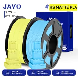 JAYO 2 Rolls 3D High Speed Matte PLA Printer Filament 1.75mm Neatly Wound PLA Filament with Matte Finish Print with 99% FDM 3D
