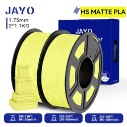 JAYO 2 Rolls 3D High Speed Matte PLA Printer Filament 1.75mm Neatly Wound PLA Filament with Matte Finish Print with 99% FDM 3D