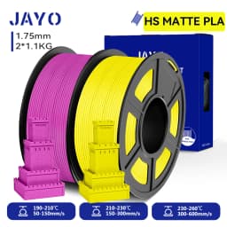 JAYO 2 Rolls 3D High Speed Matte PLA Printer Filament 1.75mm Neatly Wound PLA Filament with Matte Finish Print with 99% FDM 3D
