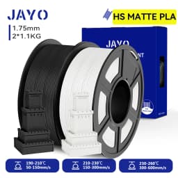 JAYO 2 Rolls 3D High Speed Matte PLA Printer Filament 1.75mm Neatly Wound PLA Filament with Matte Finish Print with 99% FDM 3D