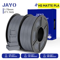 JAYO 2 Rolls 3D High Speed Matte PLA Printer Filament 1.75mm Neatly Wound PLA Filament with Matte Finish Print with 99% FDM 3D