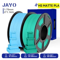 JAYO 2 Rolls 3D High Speed Matte PLA Printer Filament 1.75mm Neatly Wound PLA Filament with Matte Finish Print with 99% FDM 3D