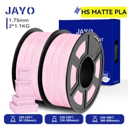 JAYO 2 Rolls 3D High Speed Matte PLA Printer Filament 1.75mm Neatly Wound PLA Filament with Matte Finish Print with 99% FDM 3D