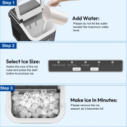 LOEFME 1.4L Ice Maker Countertop Machine Portable Electric Ice Cube Maker with Automatic Self-Cleaning Function for Home Kitchen