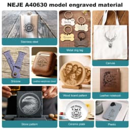 NEJE 5 A40630 20W Portable Small Laser Engraver Laser Cutting Machine for Logo Metal Wood Plastic Acrylic Leather Acrylc Beginne