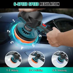 Cordless Car Buffer Polisher, Electric Polishing Machines and Polishers Kit,with 2x2.0Ah Battery,for Car Care, Polishing, Waxing