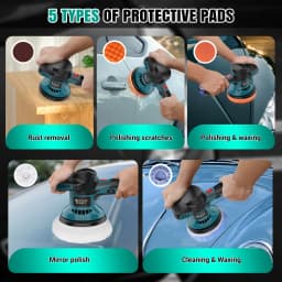 Cordless Car Buffer Polisher, Electric Polishing Machines and Polishers Kit,with 2x2.0Ah Battery,for Car Care, Polishing, Waxing