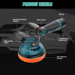Cordless Car Buffer Polisher, Electric Polishing Machines and Polishers Kit,with 2x2.0Ah Battery,for Car Care, Polishing, Waxing