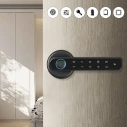 Electronic Fingerprint Door Lock Digital Keypad Code Lock Smart Door Knob W/ Fingerprint Password IC Card Bluetooth and Key Mode