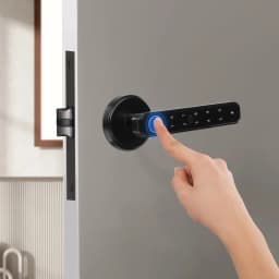 Electronic Fingerprint Door Lock Digital Keypad Code Lock Smart Door Knob W/ Fingerprint Password IC Card Bluetooth and Key Mode
