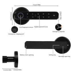 Electronic Fingerprint Door Lock Digital Keypad Code Lock Smart Door Knob W/ Fingerprint Password IC Card Bluetooth and Key Mode