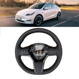 New Heated Steering Wheel PU Leather Car Steering Wheel For Tesla Model 3 Model Y 2017~2023 with Heating Function 1490214-00-B