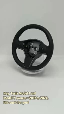 New Heated Steering Wheel PU Leather Car Steering Wheel For Tesla Model 3 Model Y 2017~2023 with Heating Function 1490214-00-B
